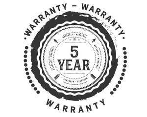 5 years warranty icon stamp