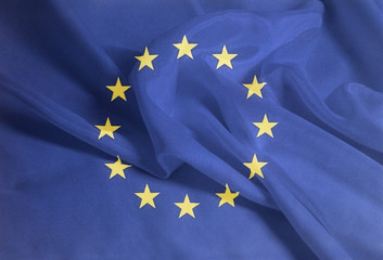 Rippled Waving Flag of European Union