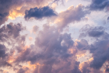 beautiful clouds on sunset sky. Beauty world.