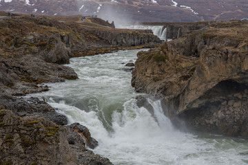 the Godafoss waterfall in Iceland