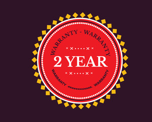 2 years warranty icon stamp