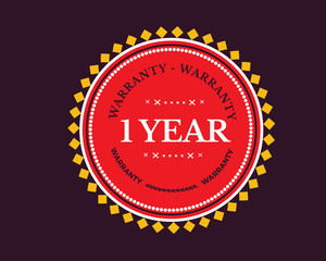 1 year warranty icon stamp