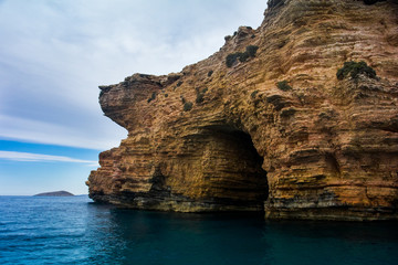 Dramatic shot of sea cave