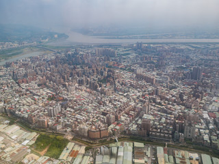 Aerial view of the beautiful Taipei City