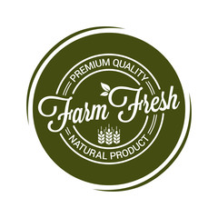 Obraz premium farm fresh product seal on white background