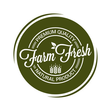 farm fresh product seal on white background