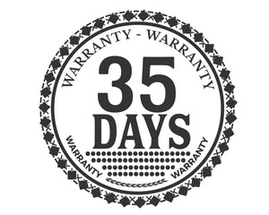 35 days warranty icon stamp