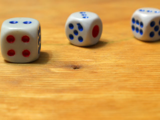 Dice. Gambling. Cubes with numbers on the faces