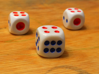 Dice. Gambling. Cubes with numbers on the faces