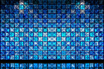 Blue glass brick wall - 209396587