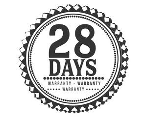 28 days warranty icon stamp guarantee