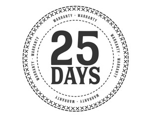 25 days warranty icon stamp guarantee