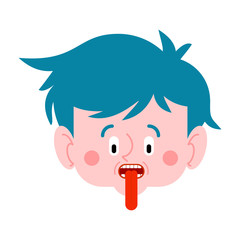 Boy shows tongue portraitBoy shows tongue portrait. little boy Vector illustration. Vector illustration