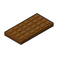 Chocolate bar isometric. Sweetness Vector illustration. Food