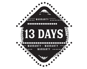 13 days warranty icon stamp guarantee