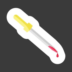 Vector image dropper. Vector pipette icon colored sticker. Layers grouped for easy editing illustration.  For your design.