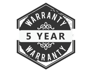 5 years warranty icon stamp guarantee