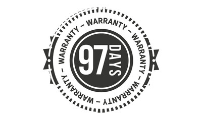 97 days warranty icon stamp guarantee