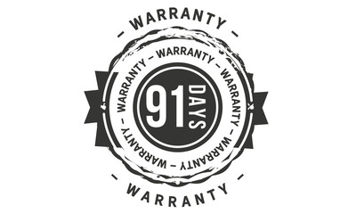Fototapeta na wymiar 91 days warranty icon stamp guarantee