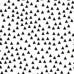 Seamless background with triangles.  Modern minimalistic style. One color black on white. Geometric pattern. 