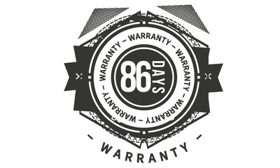 86 days warranty icon stamp guarantee