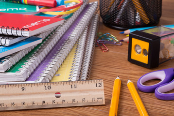 Closeup of an Assortment of School Supplies