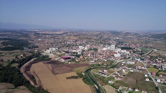 Flying Towards the Small Town of Kline in Kosovo