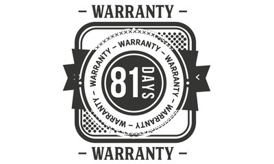 81 days warranty icon stamp guarantee