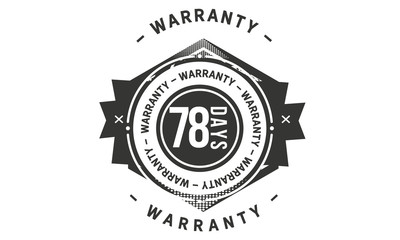 78 days warranty icon stamp guarantee
