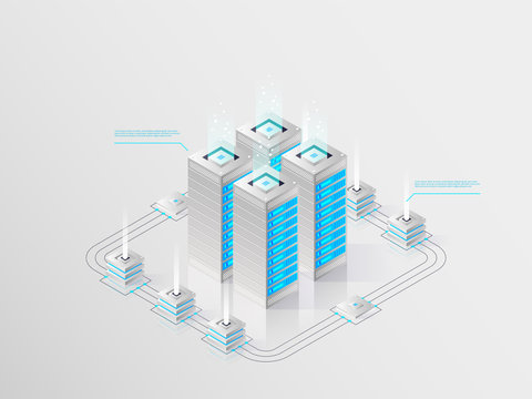 Big modern data center, server room