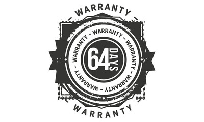 64 days warranty icon stamp guarantee