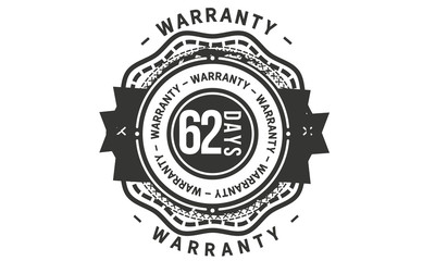 62 days warranty icon stamp guarantee
