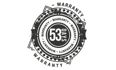 53 days warranty icon stamp guarantee