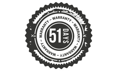 Naklejka premium 51 days warranty icon stamp guarantee