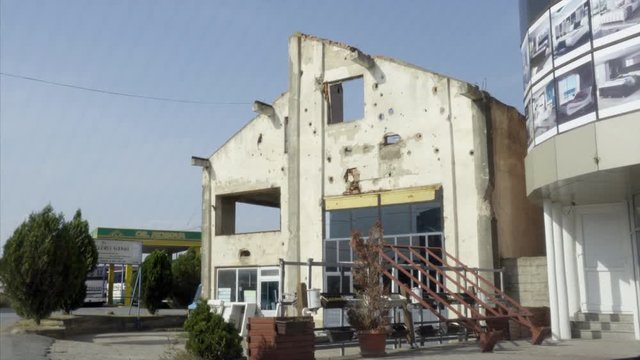 Building Damaged From Kosovo War in the Outskirts of Kline