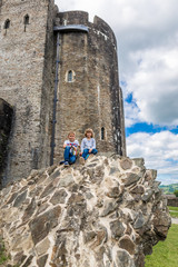 View of Caerphilly castle in summer, Wales