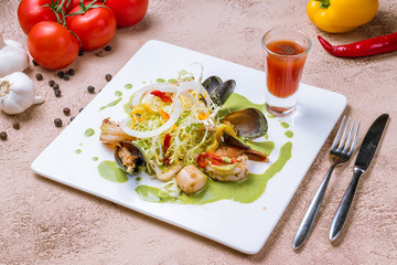 Salad with seafood