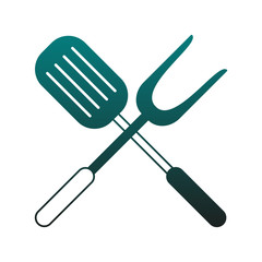 Turner and bbq fork vector illustration graphic design