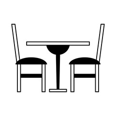 Fototapeta premium Table and chairs vector illustration graphic design