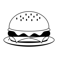 Hamburger fast food vector illustration graphic design