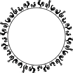 chickens rooster cock background border 