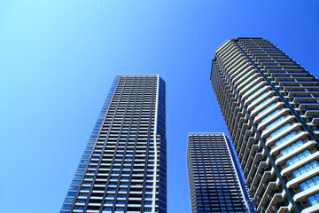 Fototapeta na wymiar High rise residential buildings in Tokyo