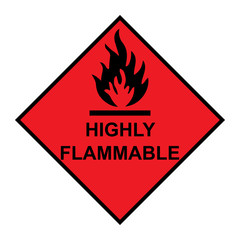 Highly Flammable Diamond With Flames Symbol