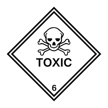 Hazard Warning Toxic 6 Labels