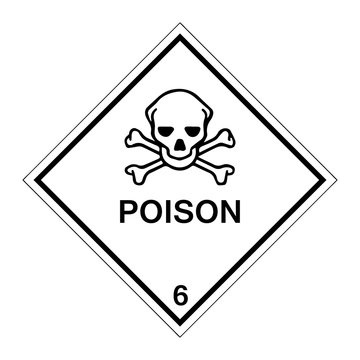 Hazard Warning Poison 6 Labels