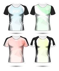 Set of Soccer sport t-shirt layout design poly template and polo shirt vector illustration