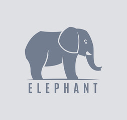Obraz premium Standing Elephant silhouette