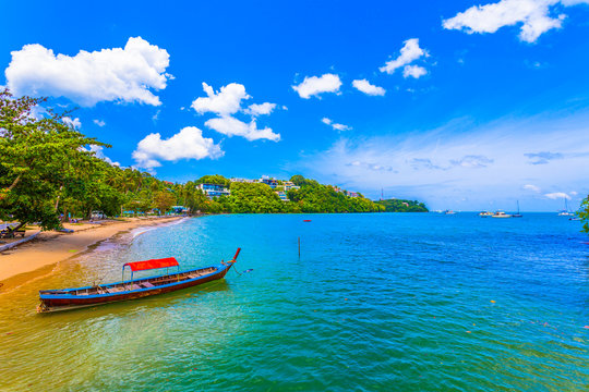 a small beach at Ao Yon. There are actually two Ao Yons lying south of Cape Panwa and they are separated by a rocky headland. Ao Yon junior is home to a large shrimp farm