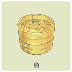 Hand drawn. vector steamer illustration. 