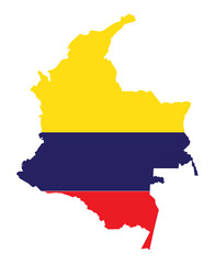Colombia Map with Flag Vector